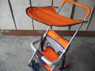 全新品 簡易可推式機車座椅 嬰兒兩用式推車（橘色．藍色）附遮陽板 台灣製造
