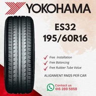 1956016 195 60 16 195/60R16 195-60-16 YOKOHAMA BLUEARTH ES32 Car Tyre Tire  (FREE INSTALLATION)