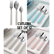 IKEA UPPHOJD NORDIC Cutlery Set 12pcs Set sudu garfu stainless steel Pink