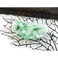 [Disk Crystal] [Flying Dragon In The Sky] Laokeng Ice Waxy Floating Sun Green~Flying Ruyi Carving Pe