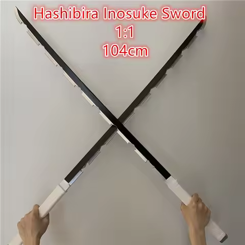 104cm Demon Slayer Sword Weapon Hashibira Inosuke White Sowrd Cosplay 1:1 Ninja Knife PU Prop Kimets
