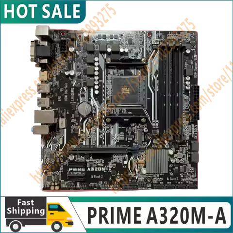 100% original testing PRIME A320M-A motherboard supports 5600 CPU AM4 DDR4 3200 32GB USB3.1 PCI-E 3.
