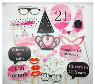NEW ARRIVAL~ 21yo Birthday Party DIY Photo Booth Stick Props Kit Decoration