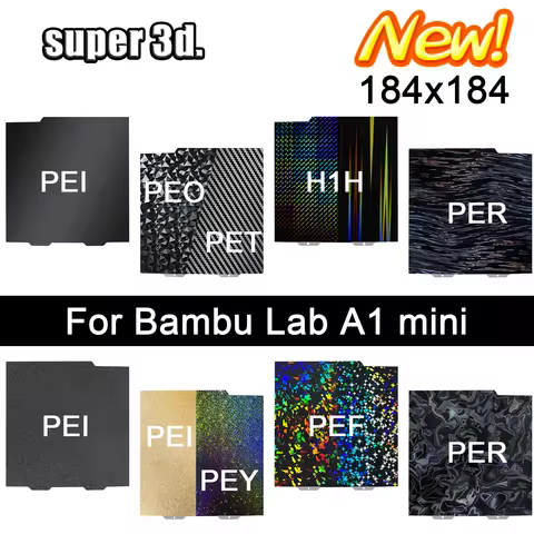 A1 Mini Build Plate Bambu Lab 184x184 Double Sided Bed PEO Sheet H1H Plate Spring Steel Sheet Pei Sh