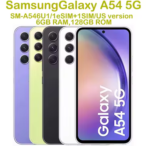 Refurbished Samsung Galaxy A54 5G A546U Smart Android Phone 6.4-inch NFC Samsung 5000mAh 25W 50MP Ei