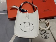 🤍Mini Evelyne 16  新白色 金扣 Hermes🐎