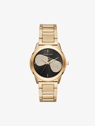 นาฬิกาข้อมือผู้หญิง Michael Kors Hartman Black Dial Gold MK3647