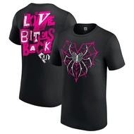 {In Stock} Men's Black Label AJ Lee Love Bites Back T-shirt Fashion Printed Short Sleeve Top Wrestli