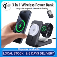 Wireless Charger Qi2 Magnetic Folding Power Bank 3 In 1 Charging Station