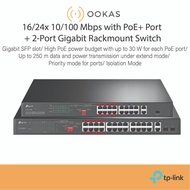 TP-Link 16/24 Port FE + 2 Port GE Rackmount Switch with 16/24 Port PoE+ PoE Switch TL-SL1218P/TL-SL1