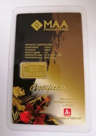 New 1g gold bar 999 amethyst Ready Stock MAA 1gm Emas AU 999.99 MAA 1 Gram Goldbar Classic Money Car