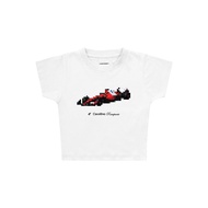 COUNTDOWN Baby Tees Crop F1 Ferrari v1 2025 Livery Tshirt - White Woman