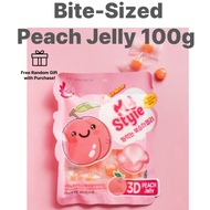 My Style Bite-Sized Peach Jelly 100g Korean Jelly Candy, Gummy Snacks, Fruit Flavored Jelly, Importe