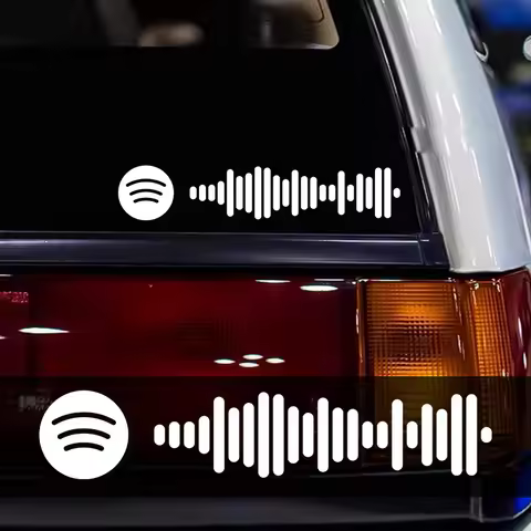 2Pcs Spotify Sound Wave Stickers, Waterproof, for Car, Helmet & Laptop