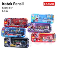Tin Pencil Case Set K-669 Character Tin Pencil Case/