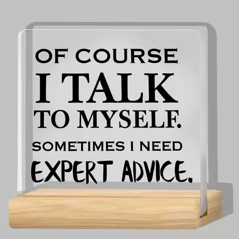 Of Course I Talk to Myself Sometimes I Need Expert Advice Desk Decor Acrylic Desk Sign Acrylic Plaqu