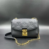 LV黑色壓紋鏈條包