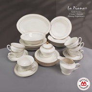 La Piana Cream Gold Line Series 35pcs Dinner Set