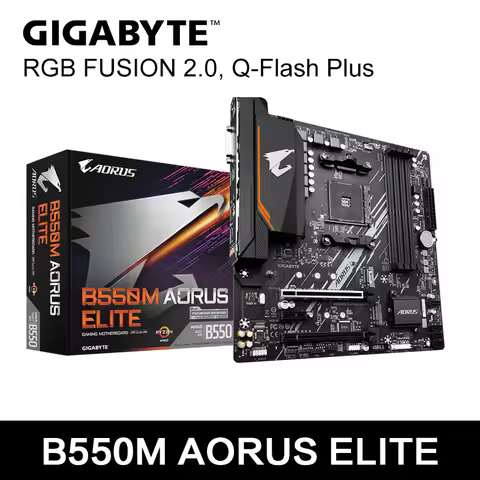 GIGABYTE B550M AORUS ELITE Motherboard AMD B550 Socket AM4 DDR4 PCI-E 4.0 M.2 SATA III 4000(OC)MHz U
