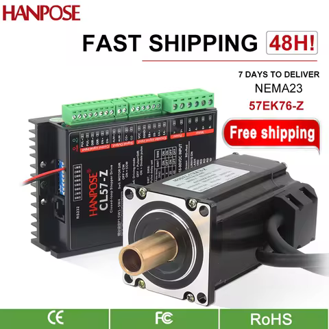HANPOSE 57EK76-Z Hollow double shaft stepper motor 4.0A 2.0N.M nema23 stepper motor Closed loop + CL