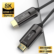 MOSHOU 8K Optical Fiber HDMI 2.1 High-Definition Multimedia 15M Cable ARC HDR 4K 120Hz for PS5 Samsung QLED TV Amplifier