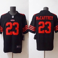 23/24 รุ่นที่สาม NFL ซานฟรานซิสโก 49ers ปักเสื้อฟุตบอลผู้ชายสีเขียวมะกอกแขนสั้นพัดลมรุ่นเสื้อยืด RIC