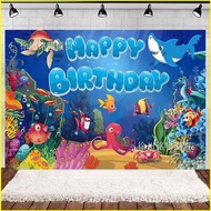 B4 Baby sharks in the underwater world Theme decoration birthday Party Photo Backdrop Scene Layout 4
