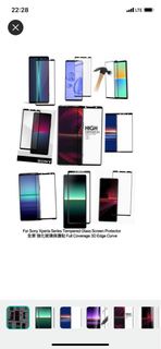 （全屏強化玻璃保護貼) For Sony Xperia 5 V Xperia 1 V Xperia 10 V Xperia 5 IV Xperia 1 IV Xperia 10 IV Xperia 5 III Xperia 10 III Xperia 1 III Xperia 1 II Xperia 10 II Xperia 5 II XZ3 XZ2 Full Coverage 3D Edge Curve Tempered Glass Screen Protector