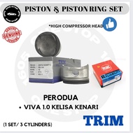 PERODUA VIVA 1.0 KELISA KENARI TRIM PISTON RIK PISTON RING SET 12015 (3PCS) *HIGH COMPRESSOR*