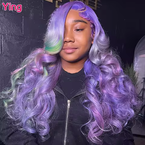 Ying Body Wave Lavender Purple 13x4 Lace Front Human Hair Wigs 13x6 Lace Frontal Wig Pre Plucked Bra