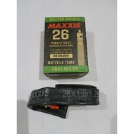 TUBE - MAXXIS INNER TYRE 26x 1.0/1.25 FV 35MM ; 26x1.5/2.5 48MM ; 26x1.90/2.125 FV 60 MM