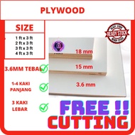 WHITE PLY WOOD-[3.6mm thickness ](1-4length x 3wide)ft Multipurpose Plywood Timber| Panel Papan Kayu