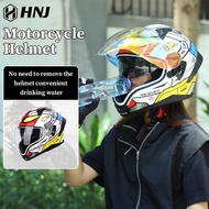 HNJ Dual Visor Motorcycle Helmet Topi Keledar Motosikal Protective Helmet Motor Full Helmet Road Rac
