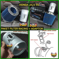 paket Open filter Racing plus Adaptor air flow maf sensor mobil Honda Jazz rs Open Filter udara simo