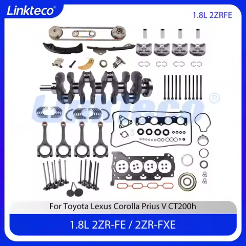 Engine Rebuild Complete Kit Head Gasket Set Crankshaft Kit Piston Rod For 1.8 L Toyota Lexus 2ZR-FE 