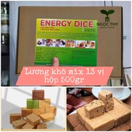 Hộp lớn 750GR mix tổng hợp 13 vị lương khô ăn kiêng ít ngọt SBT (50-51 viên)