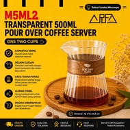 FM5ML2 Transparent 500ml Pour Over Coffee Server One Two Cups