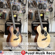 A&K Guitar AK Guitar SEMI Acoustic Guitar with Pickup & Tuner Gitar Akustik AK-400CEQ ⭐ACTUAL PRODUC