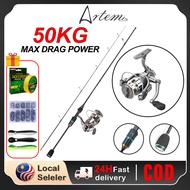 Artemis Rod Spinning Reel Joran Pancing 1 Set Reel Spinning Surf Reel Jigging Ultralight Pancing Set