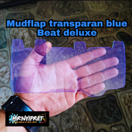 MUDFLAP MOTOR BEAT DELUXE TRANSPARAN BLUE KARPET LUMPUR KARPET KOLONG