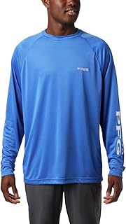 Men's Terminal Tackle Long Sleeve Shirt, Vivid Blue, Cool Grey Logo, 5XT