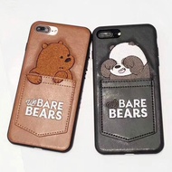 3D We Bare Bears Card Pocket Phone Case For iPhone X 7 6 6s 8 Plus