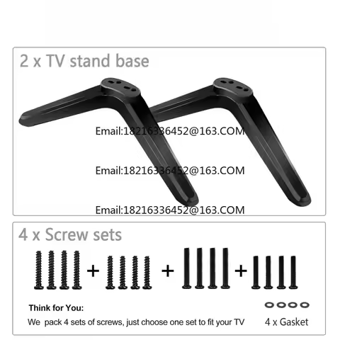 Universal TV Stand Base TV Legs for TCL Roku Televisions with Screws 32 40 49 50 55Inch TV Stand Mou