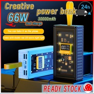 🇸🇬 Mini creative power bank 66W Fast Charging 30000 mAh Large capacity LED double bank lights displa
