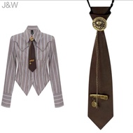 Vintage Senior Brown Tie Bronze Metal Chain Bear Decoration All Tie Free Tie