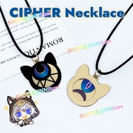 -JINN-HONKAI STAR RAIL Necklace CIPHER Metal Cute Cat Pendant Necklace CIFERA Cosplay Necklace