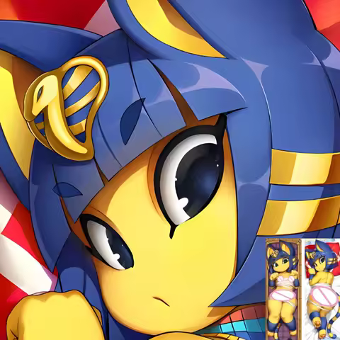 Ankha Furry Orcus Fluffy Anime Dakimakura Pillowcase Double-sided Print Hugging Body Decorative Pill