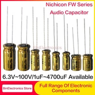 NICHICON FW Series Electrolytic Capacitors 6.3V~100V/1uF~4700uF Available HIFI Audio Capacitor Nichicon Fever Audio Electrolytic