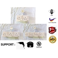 2g/ 3g/ 4g Socket T Adaptor Looping Heavy Duty Complete [WIRE 2.5MM(SIRIM) / 40/076X3C(SIRIM)