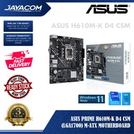 ASUS Prime H610M-K D4 CSM (LGA1700) M-ATX Motherboard (32Gbps M.2 Slot, Realtek 1GB Ethernet & USB 3